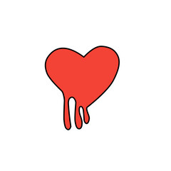 melted red heart vector