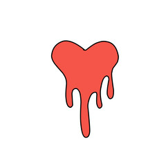 melted red heart vector