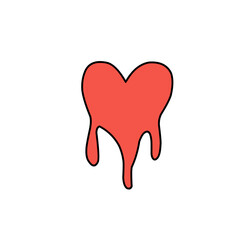 melted red heart vector