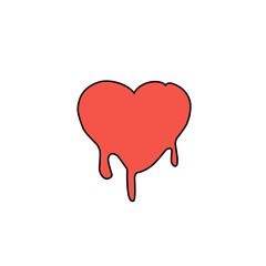 melted red heart vector