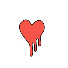 melted red heart vector