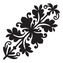 Fototapeta premium Elegant Black Floral Silhouette Vector, Decorative Flower Design for Art.