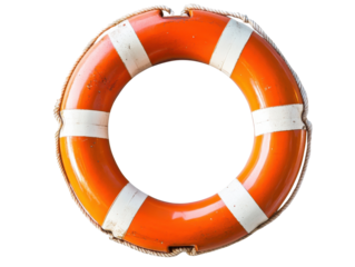 Isolated Vintage Orange Lifebuoy