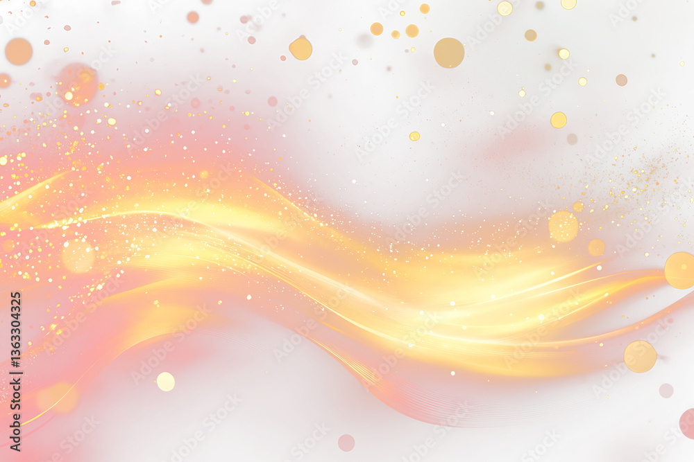 Poster abstract fiery wave with golden sparkle.