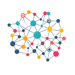 Fototapeta premium Digital Network: An intricate network of interconnected nodes and lines, symbolizing digital connections, communication, and the complexity of modern systems.