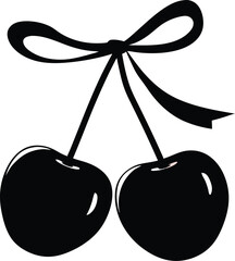 Fresh cherries in various settings on a transparent  background