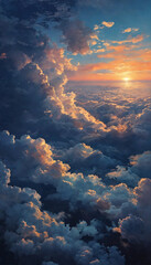  "Dreamy Sunset Above the Clouds".