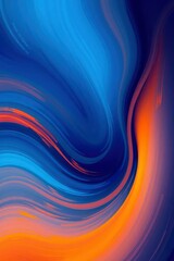 Obraz premium Abstract Painting with Blue Orange and White Swirling Brushstrokes