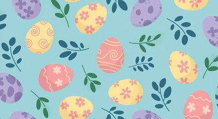 Easter Eggs Pattern: Pastel Spring Background