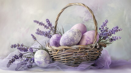 easter eggs in a basket