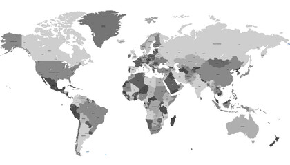 Obraz premium World map. Modern color vector map. Silhouette map