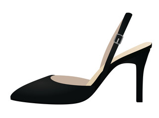 Black strap sandal. vector illustration