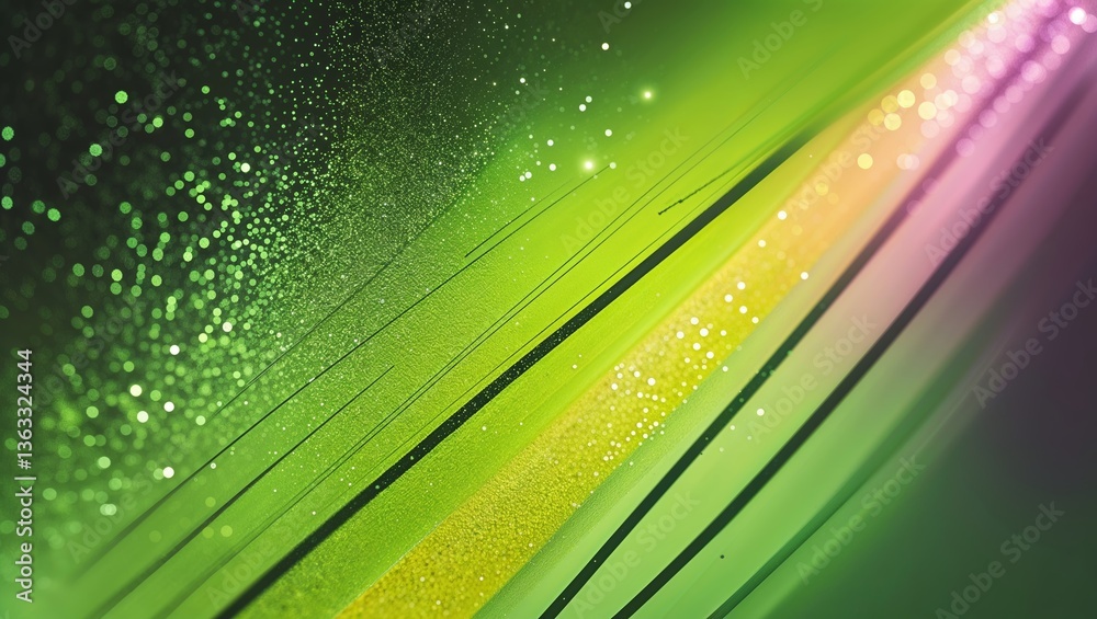 Aufkleber vibrant green abstract design with shimmering lines and gradients creating a dynamic visual effect