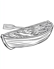 Rowboat on water, calm scene, simple illustration, nautical