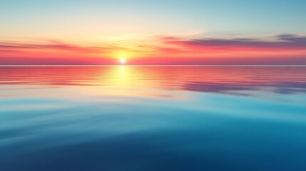 Fototapeta premium Vibrant Sunset Ocean Reflection.