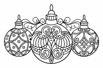 coloring page line art the ornaments vector