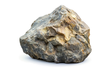 a rock on a white background cutout and isolated on transparent background 