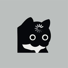 Confused cat, cat meme illustration 