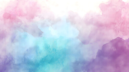 Pastel Watercolor Dreamland: A Serene Abstract of Pink, Purple, and Teal Hues
