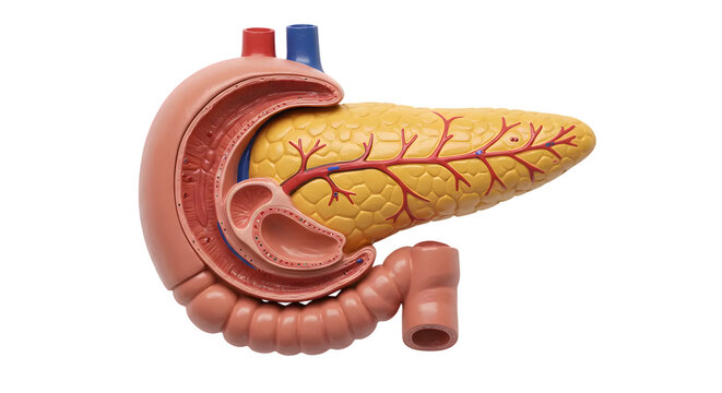 Detailed Anatomical Model of Human Digestive and Excretory System Including Pancreas, Intestines, Liver, and Related Organs for Educational Purposes