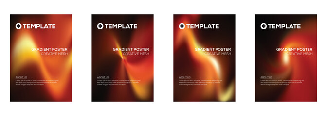 Gradient Poster Templates Creative Mesh Design Backgrounds