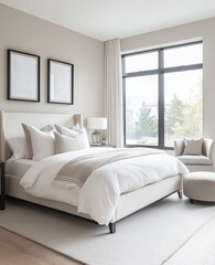 Fototapeta premium Modern Bedroom, Luxurious Tranquil Design