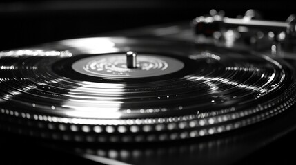 Vinyl Record Player Closeup