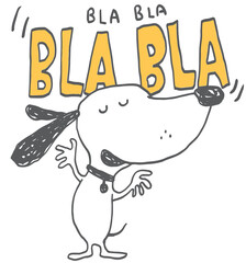 dog and slogan illustration for print