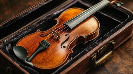 Fototapeta premium Violin in Case: Musical Instrument