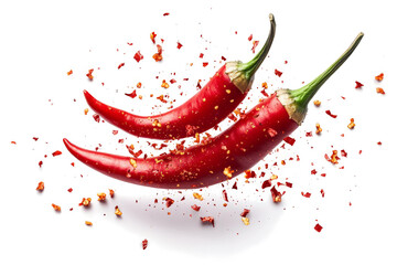 a red pepper pepper with a biter on it cutout and isolated on transparent background 