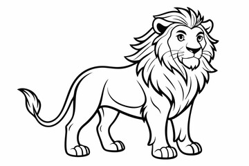 coloring page line art the king lion black vector