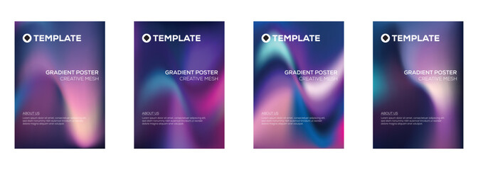 Gradient Poster Templates Creative Mesh Design for Branding