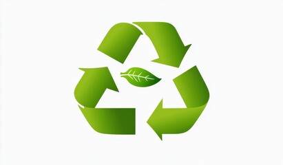 Fototapeta premium Eco-Friendly Green Recycling Symbol Vector Logo Design with Flat Colors and Clear Edges