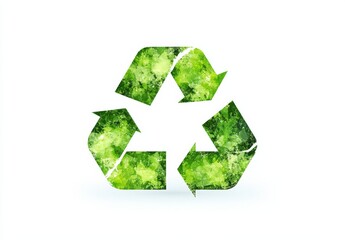 Eco-Friendly Green Recycling Symbol Vector Logo Design with Flat Colors and Clear Edges