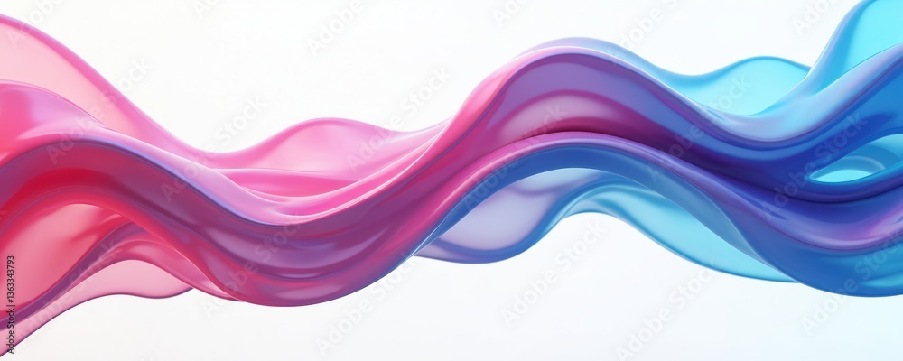 Poster abstract illustration flowing shape, vibrant colors, dynamic motion. futuristic waves with gradient 