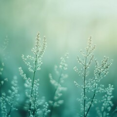 Fototapeta premium Dreamy Teal: Abstract Floral Detail in Soft Focus, Evoking Serenity and Tranquility