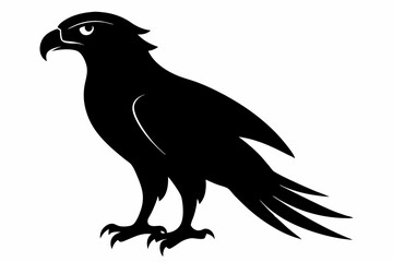 tailed hawk black silhouette vector
