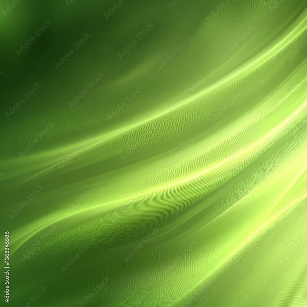Aufkleber serene green: abstract lines and subtle gradients in a calm, nature-inspired composition