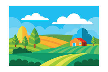 Obraz premium summer landscape with trees