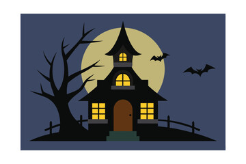 halloween background with haunted house