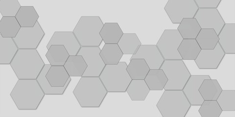 Fototapeta premium Geometric technology grey and water color hexagon background. Abstract vector illustration Science technology and medical concept hexagon on transparent background.
