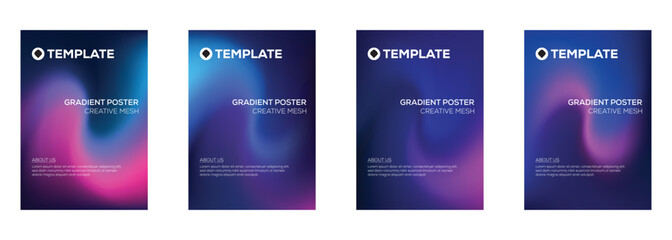 Gradient Poster Templates Creative Mesh Design, Modern