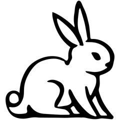  Spring icons. Easter bunny rabbits in different poses.