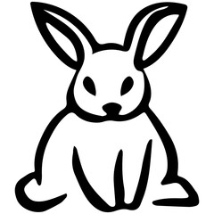  Spring icons. Easter bunny rabbits in different poses.