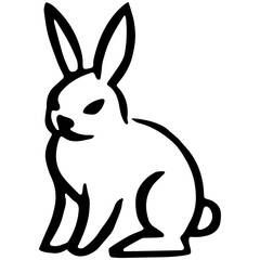  Spring icons. Easter bunny rabbits in different poses.