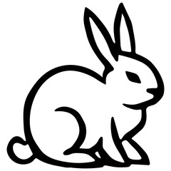  Spring icons. Easter bunny rabbits in different poses.