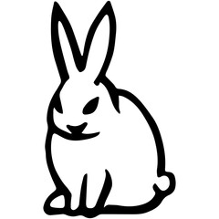  Spring icons. Easter bunny rabbits in different poses.