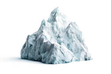 a large iceberg on a white background cutout and isolated on transparent background 