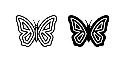 Butterfly icon set. for mobile concept and web design on white background