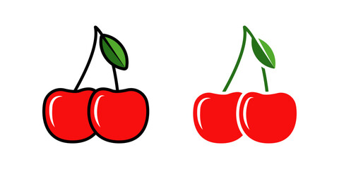 Cherry icon set. for mobile concept and web design on white background